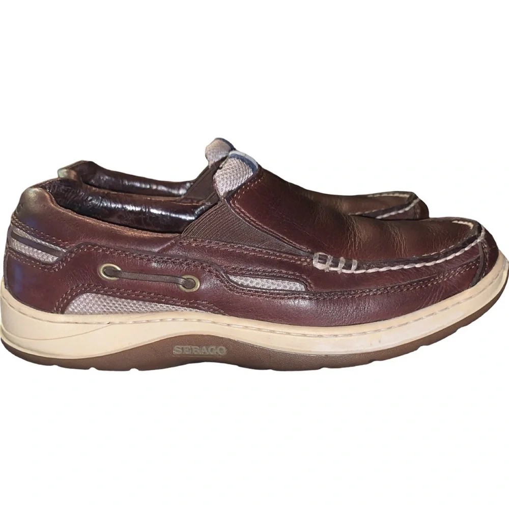 MEN’S SEBAGO CLOVEHITCH BROWN LEATHER OXFORD DOCKSIDE BOAT SHOE SIZE 7.5M
